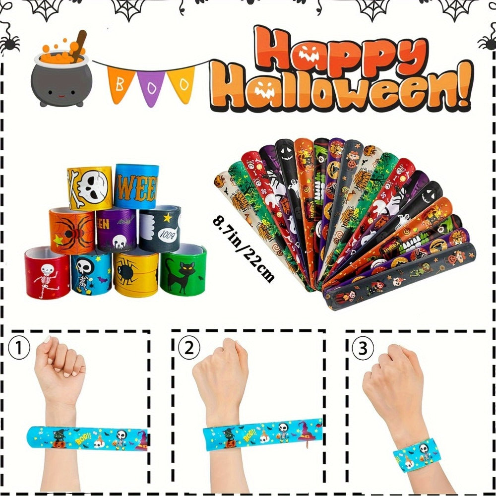 Halloween Slap Bracelets Bulk for Kids, 54/100PCS Halloween Party Favors for Boys & Girls, Spooky Bag Stuffers — image 2