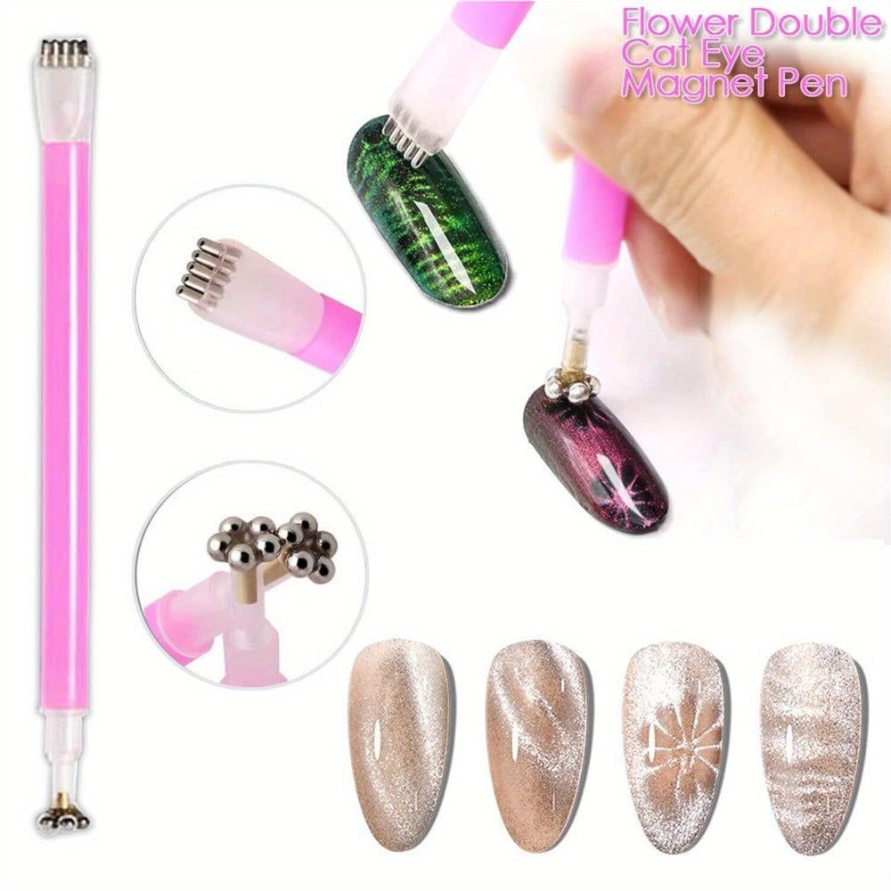 Cat Eye Gel Polish Kit 14Pcs Magnetic UV Nail Polish Set with Magnet Pen, 3D Shimmer Cat Eye Nail Art — image 7