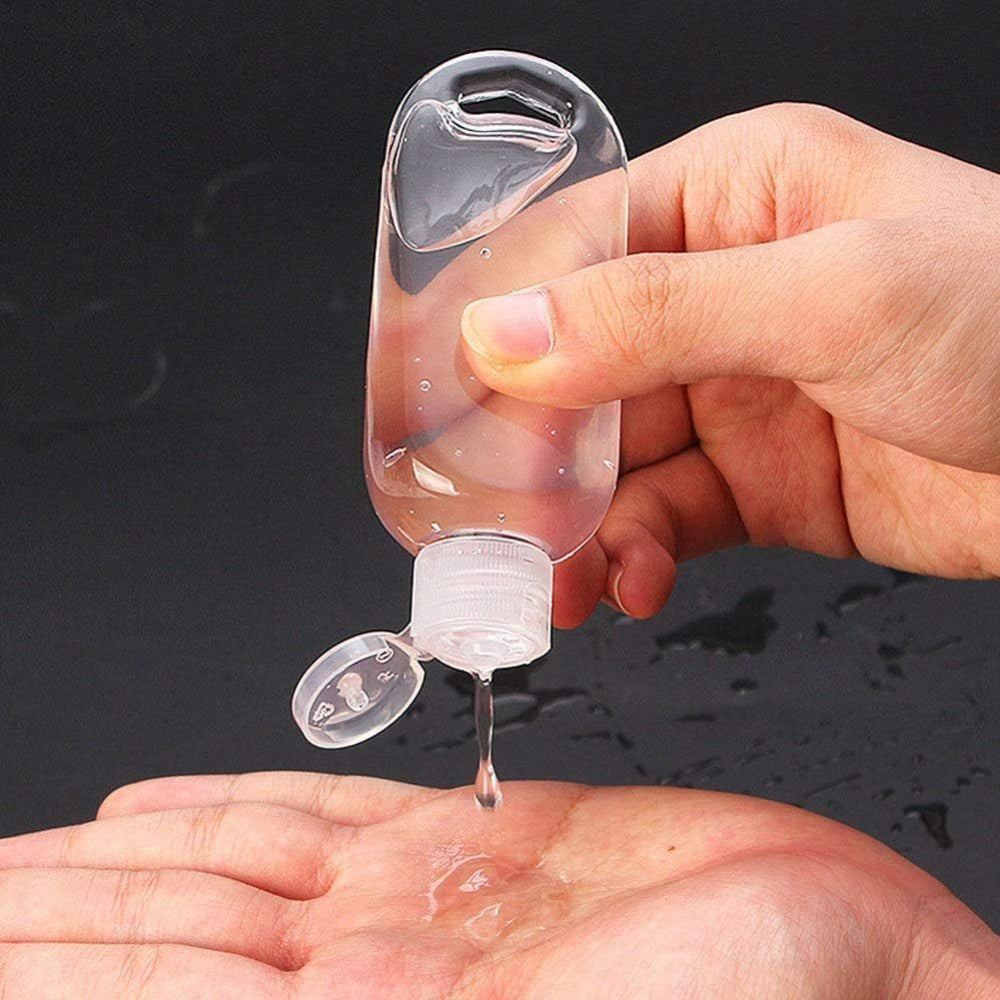 TSA Approved Travel Bottles with Keychain Leakproof Refillable Squeeze Containers 50-Pack Clear Plastic 1.7oz 50ML for Toilet