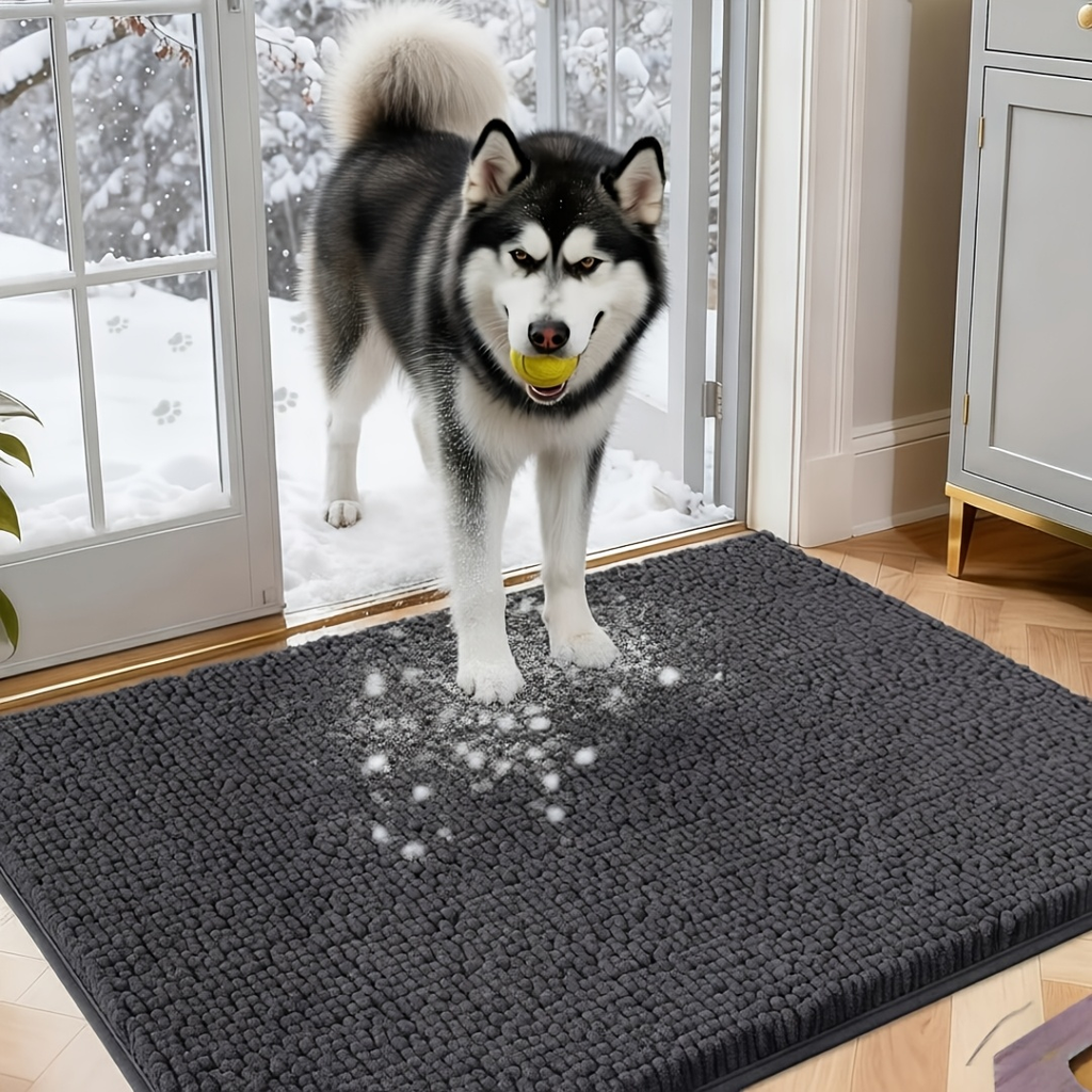 Chenille Dog Door Mat Super Muddy Paws Pet Rug Gingham Entryway Mat Indoor Outdoor Multiple Sizes & Colors — image 10