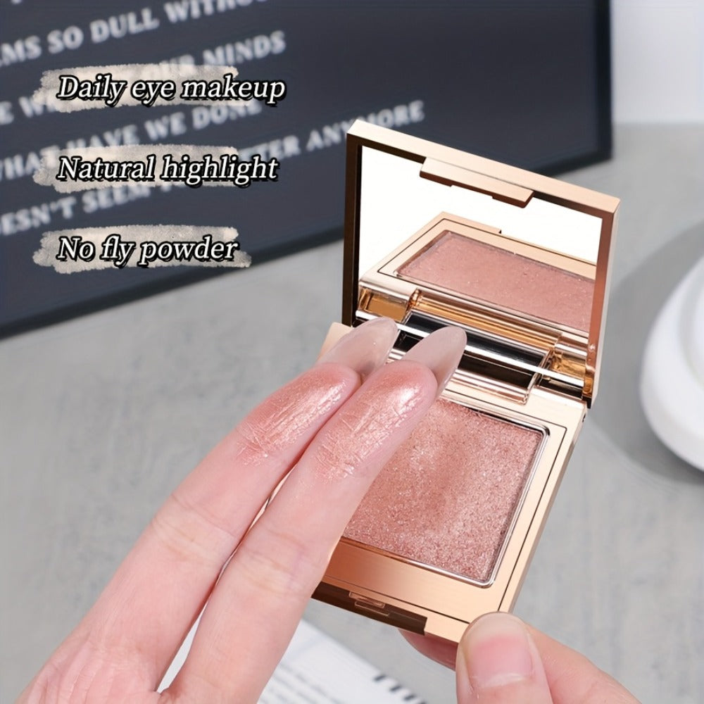 Shimmer Eyeshadow Palette 5 Shades Glowing Waterproof Creamy Blendable Formula with Built-in, for Makeup, Travel and Everyday