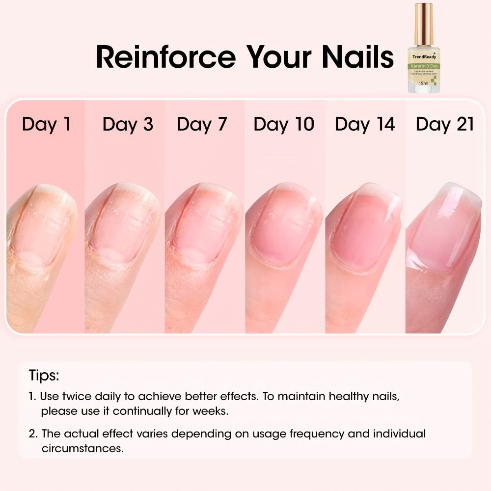 Nail Hardener 2 Bottles Extra Strong & Jelly Nude – Keratin Ridge Filler Base Coat for Weak Damaged Brittle Nails — image 9