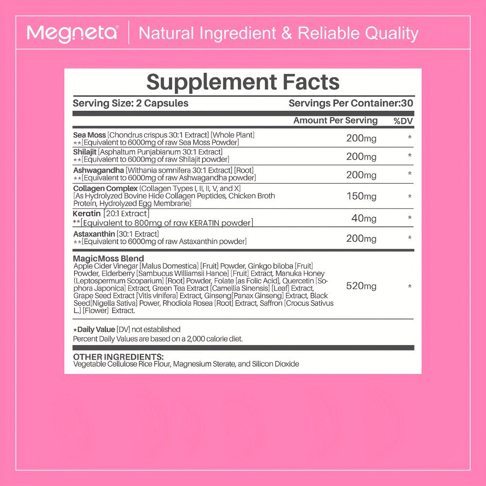 Sea Moss & Ashwagandha Women's Energy Supplement 20-in-1 with Shilajit - Hormonal Balance, Focus — image 2