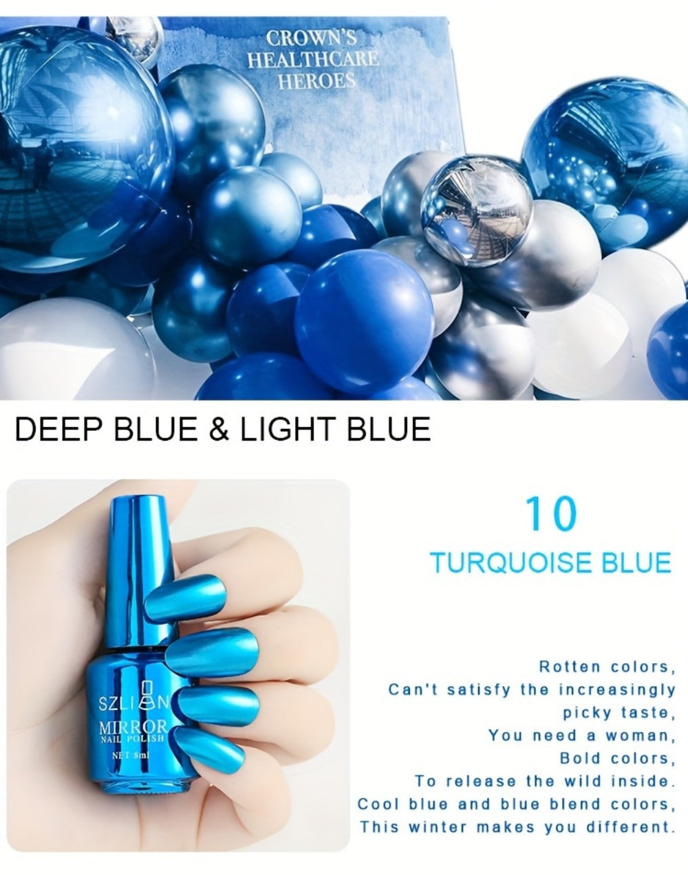 Gel Nail Polish Liner Set with 12 Mirror Chrome Colors and Built-In Thin Art Brushes for Detailed Nail Art — image 15