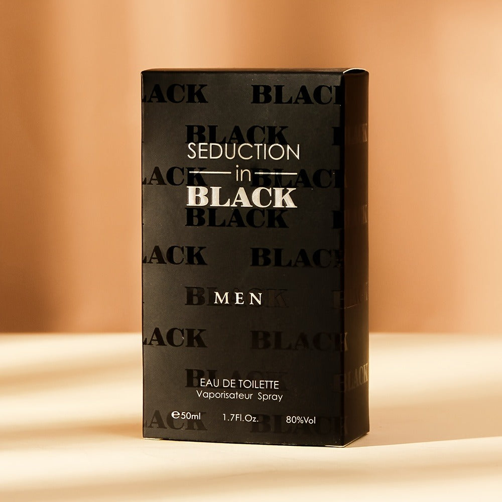 Cologne Eau de Toilette for Men SEDUCTION in BLACK 50ml Spray with Black Bottle and Boxed Presentation — image 5