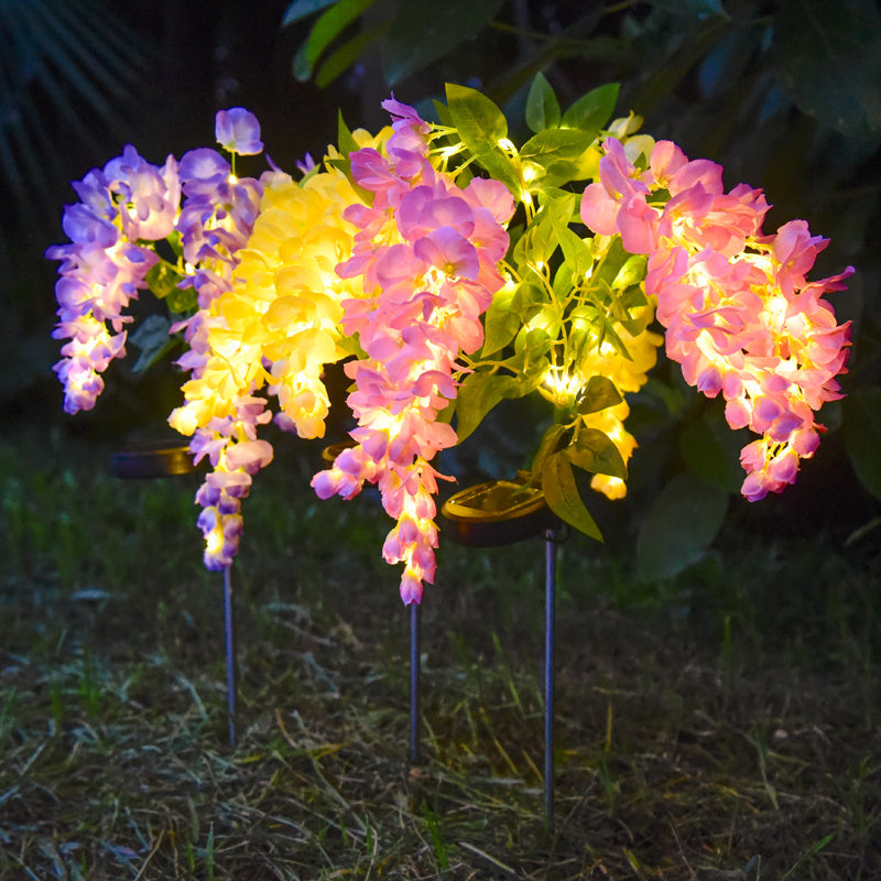 Solar Garden Lights 52-LED Wisteria Flower Stake with Two Modes and Six Color Options for Patio — image 3
