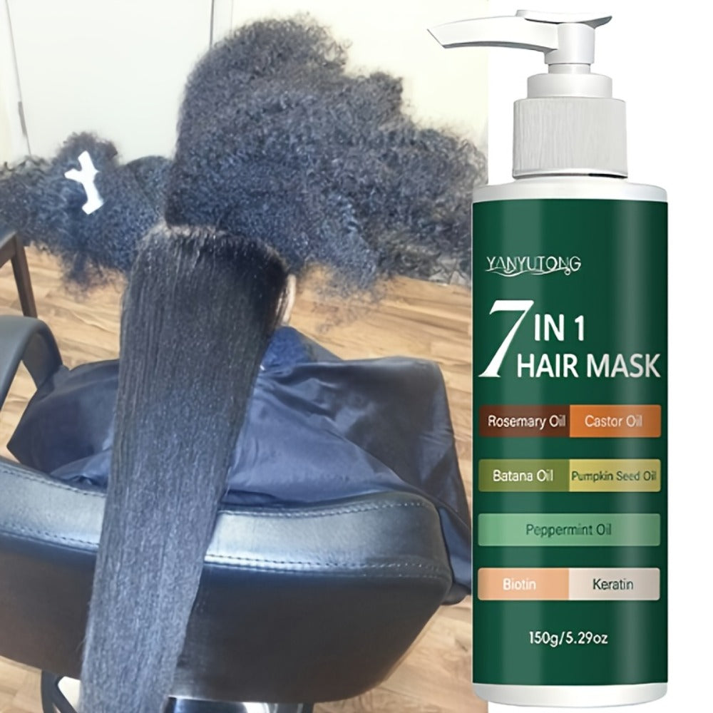 150g 7-in-1 Hair Mask in Green Pump Bottle with Rosemary, Batana, Peppermint and Pumpkin Seed Oils — image 7