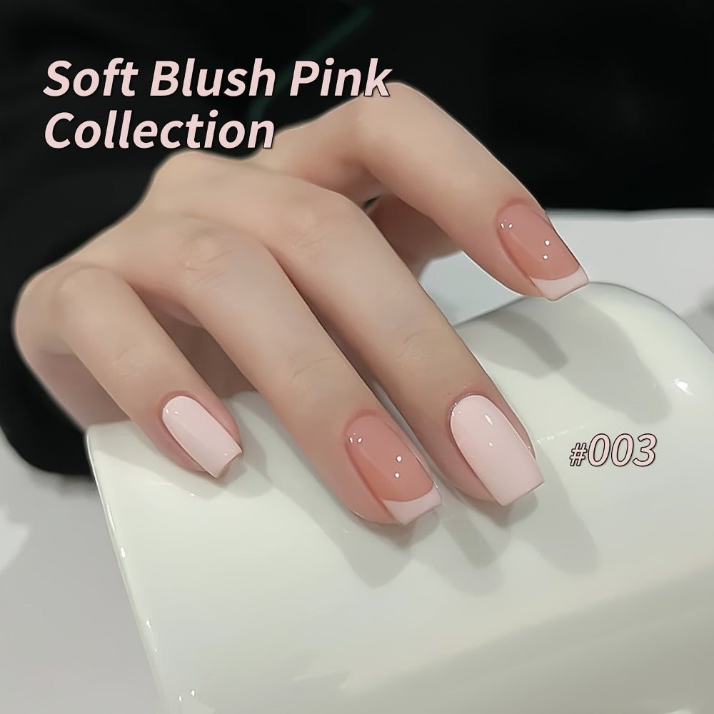 Gel Nail Polish 8-Color Gentle Pink Set in 0.51oz Bottles with Shades 001-008 and LED Soak-Off Cure for Nail Art — image 7