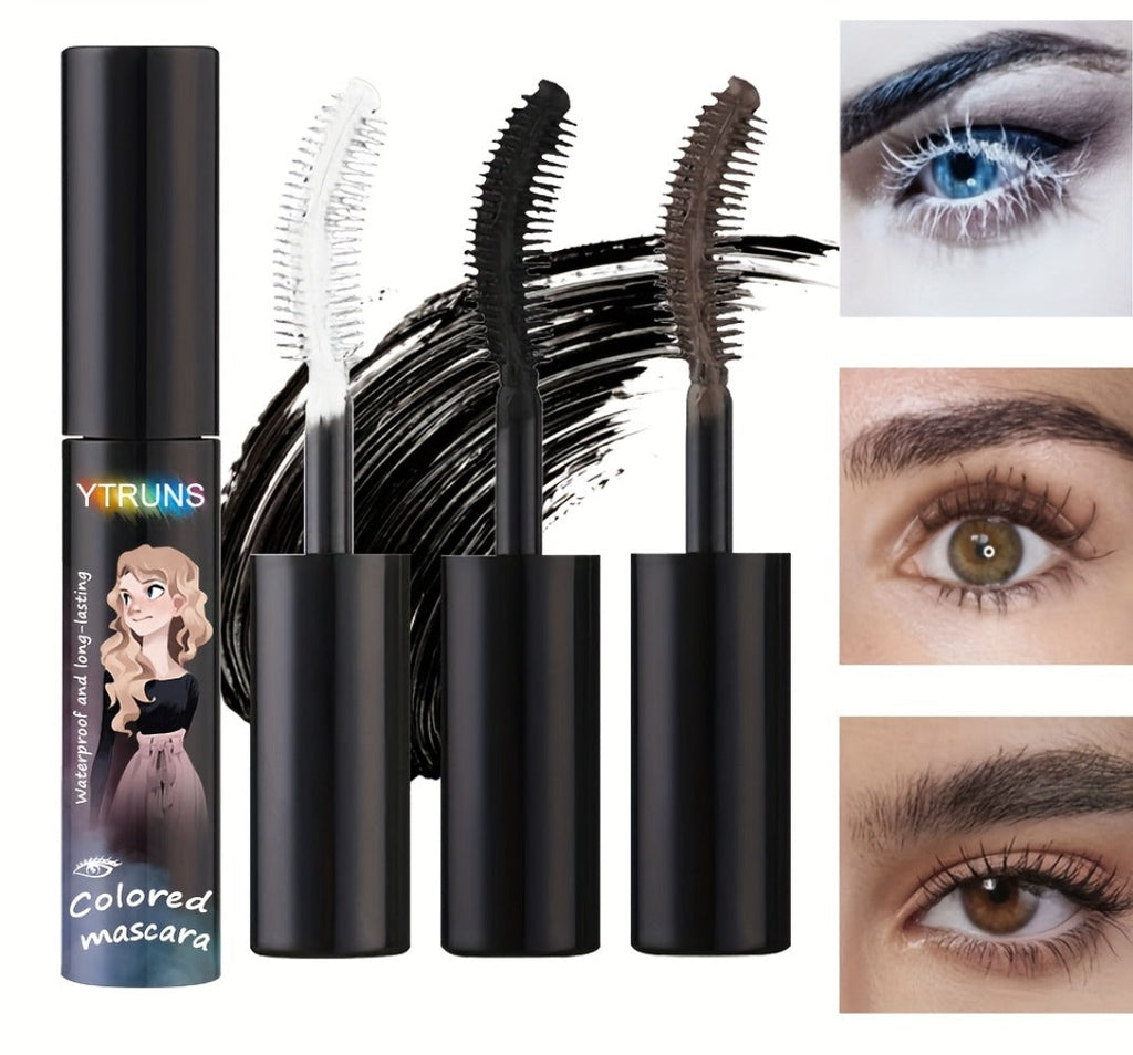 YTRUNS Colored Mascara in Six Shades from White and Brown to Black, Green, Blue or Purple with Curved Wands — image 21