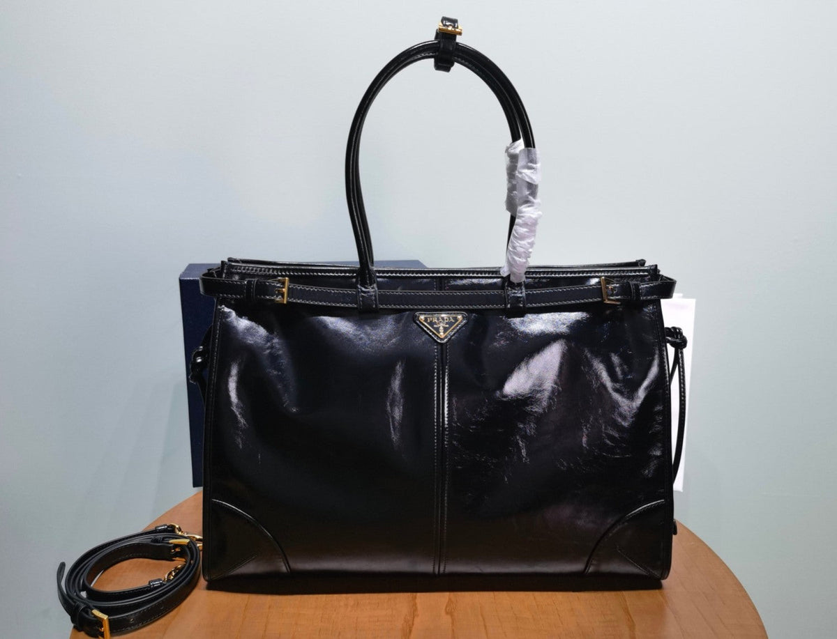 Prada Bonnie Soft Lux Women's Series Solid Color Oil-Waxed Leather Logo Handbag Casual Crossbody Bag Bags #77824
