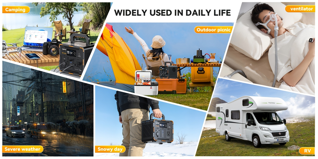 Portable Power Station 259Wh 300W or 599Wh 600W with AC, DC, USB, LiFePO4 Cell Pack and LED Light — image 26