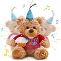 Singing Birthday Teddy Bear Plush Toy 13.5 Inch Interactive Stuffed Animal with the Listed Color, Size or Set Options for Eve