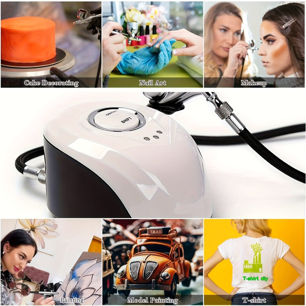 Mini Air Compressor and Airbrush Kit with White or Red 19B Model Options and 120 x 90 x 70 mm Pictured Base — image 11
