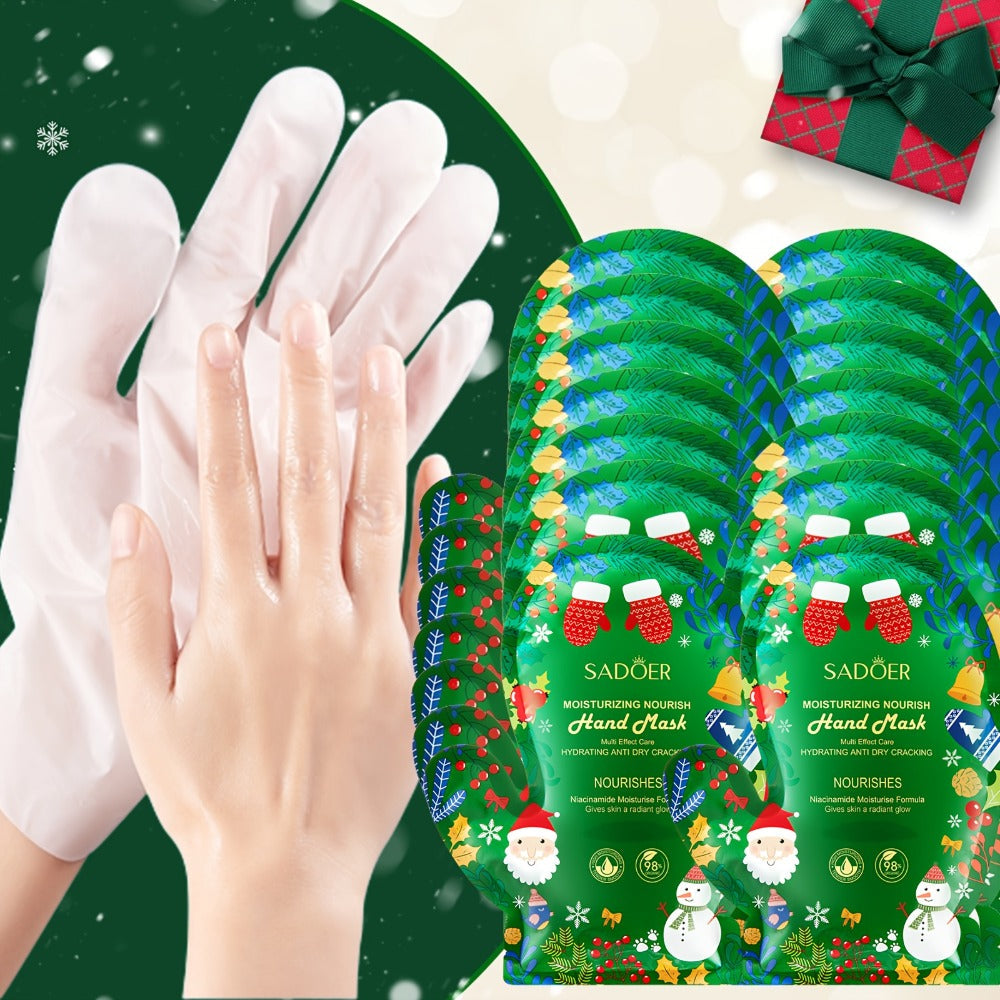 Collagen Hand & Foot Mask Set 12PCS – Deep Moisturizing Niacinamide Glycerin Hydrating Spa Treatment for Dry Cracked Hands & 