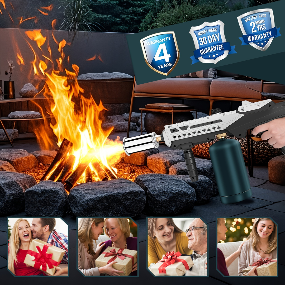 Long-Handle Propane Grill Torch with Adjustable Flame, Trigger Ignition and Silver-Black Finish — image 12
