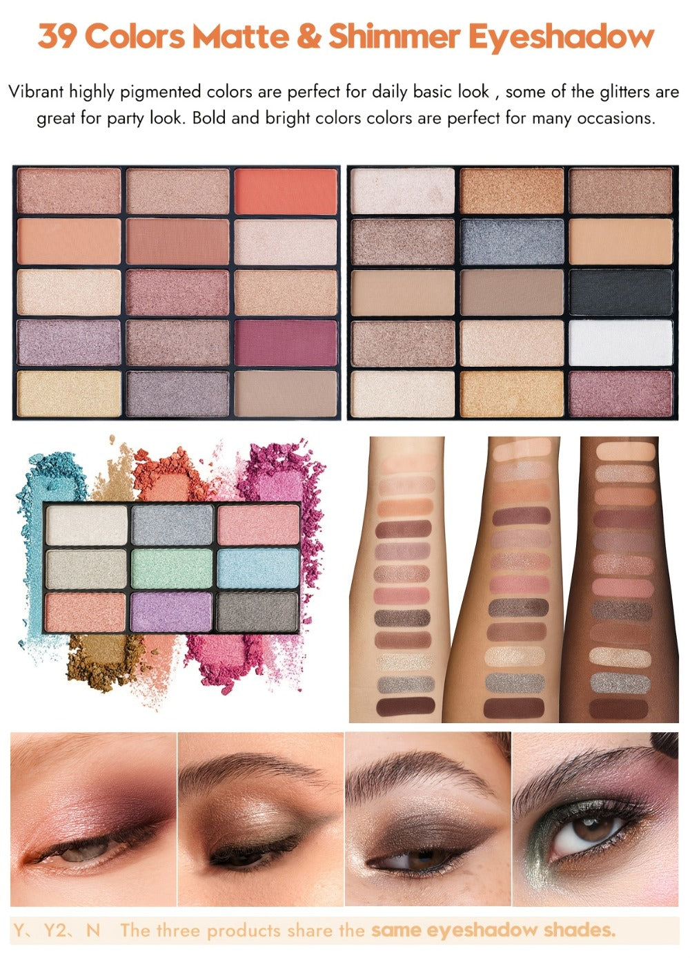 Makeup Kit 58-Color Black Mirror Case with Sliding Trays for Face, Eye and Lip Cosmetics plus Application Tools — image 24