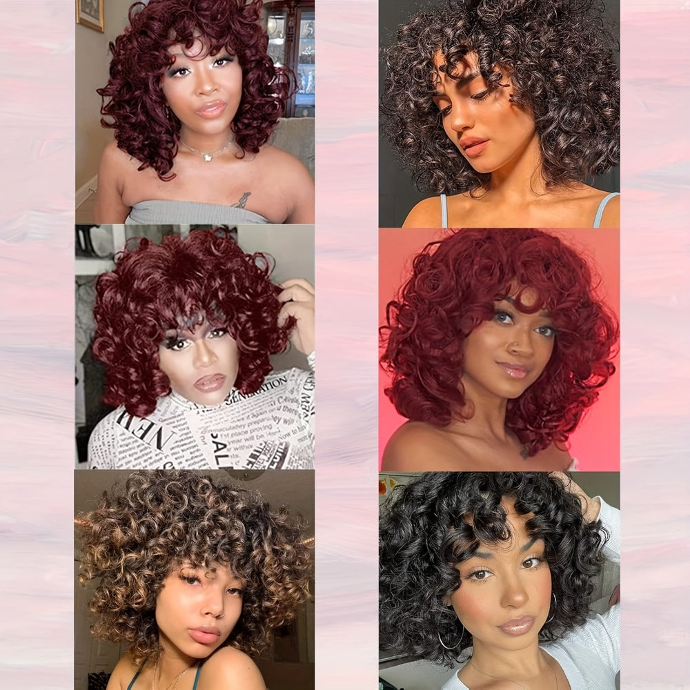 Synthetic Wig 14-Inch Kinky Curly Afro with Bangs in Black, Black-Brown or Golden 33/27 for Daily Style — image 11