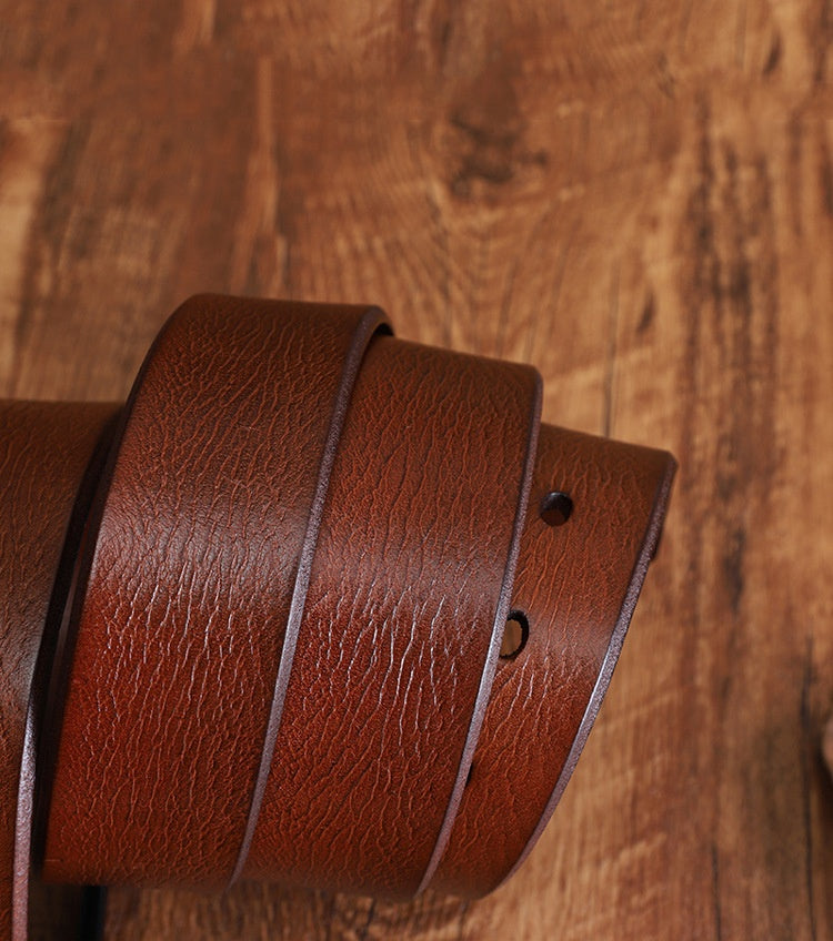 Men's Alloy Pin-buckle Belt With Top-layer Cowhidenew Casual Style