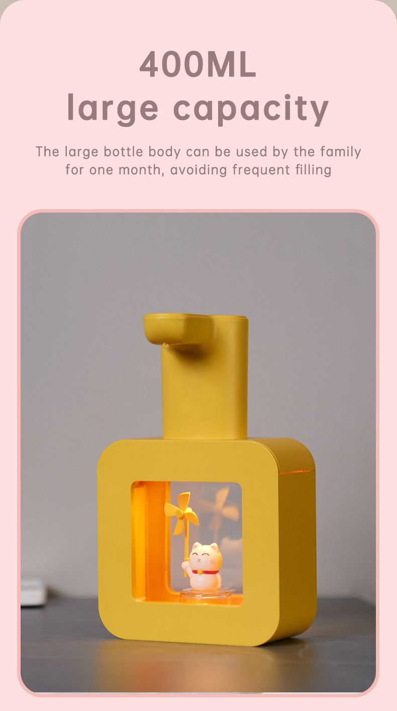 Cute Cat Rechargeable Touchless Automatic Soap Dispenser 400ml Kids foam Soap Dispenser with Night Light