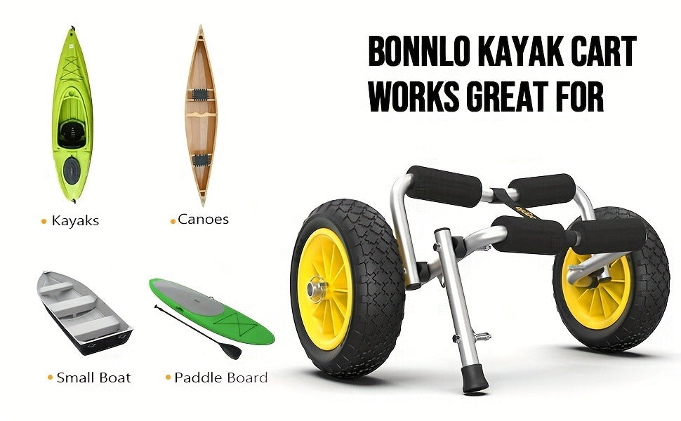 Kayak Cart Trolley Carrier Dolly, Canoe Paddle Board Boat Transport with 10-Inch Solid Wheels — image 15