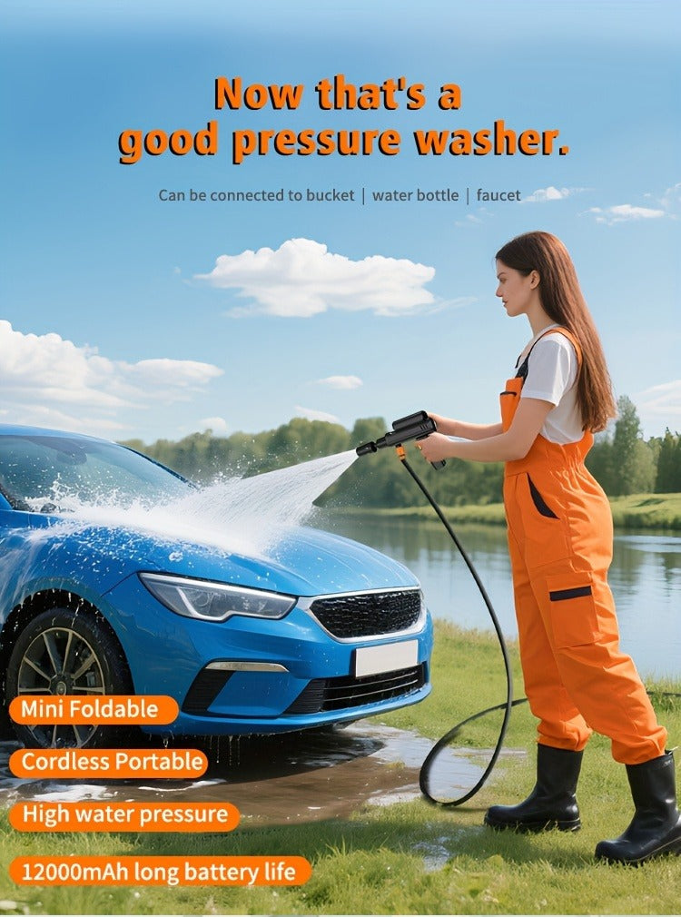 Portable Pressure Washer Cordless 980PSI, 3x 4000mAh Batteries, 5-in-1 Nozzle, Foam Cannon, 33FT Hose — image 15