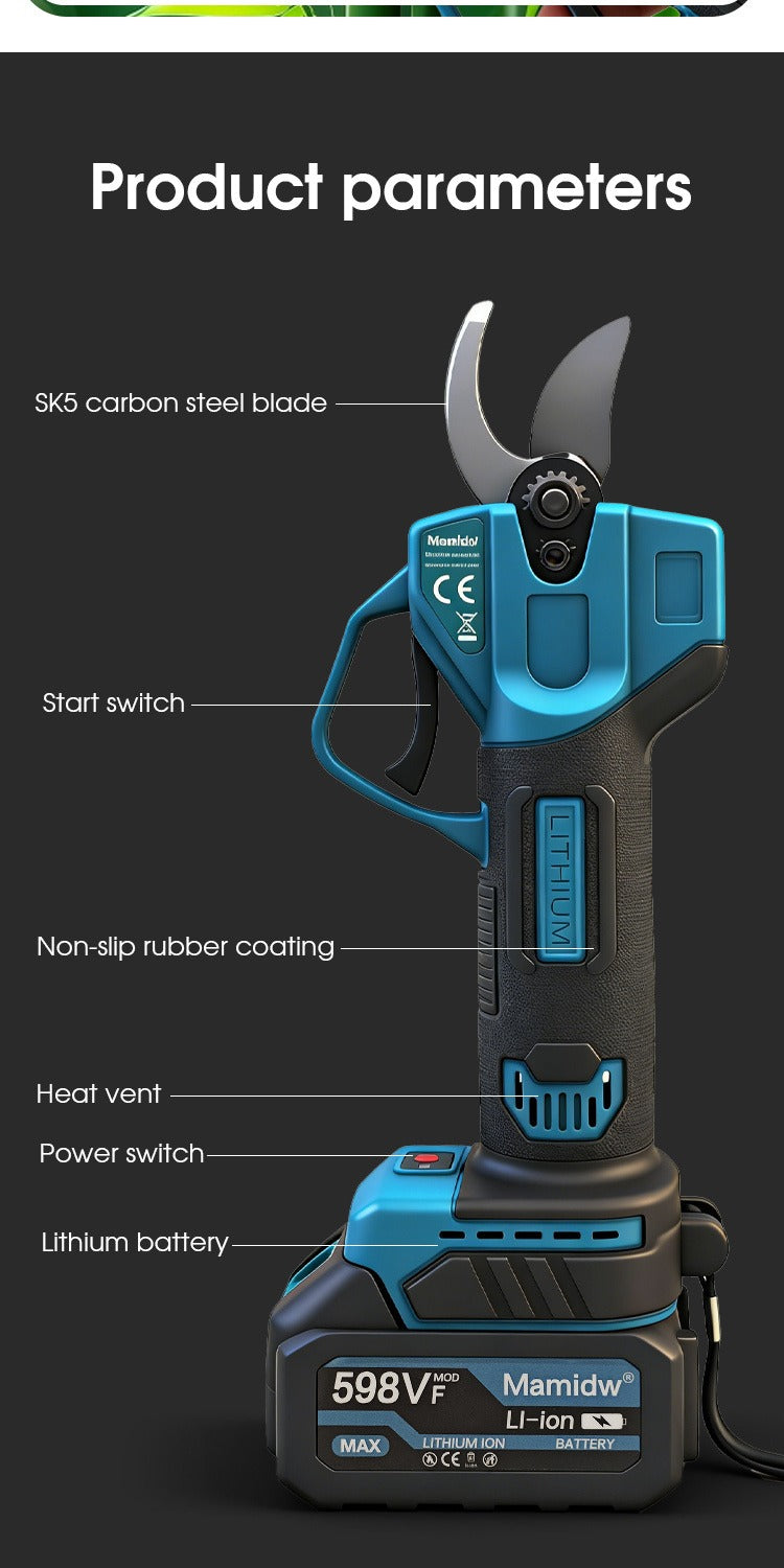 Cordless Electric Pruning Shears for Makita 18V - SK5 Blade, 1.18" Cut, Pure Copper Motor for Garden, Patio and Yard Use — im