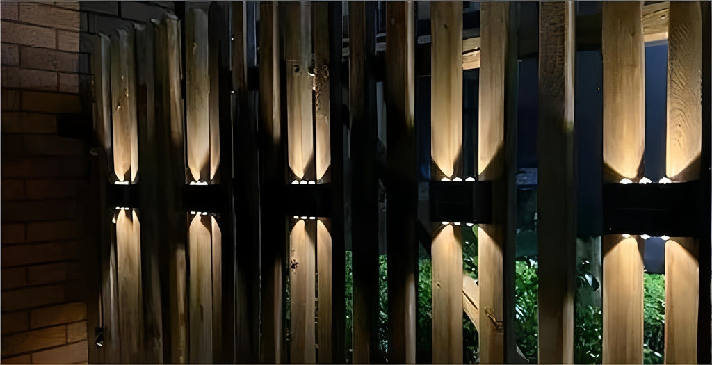 Solar Wall Light Outdoor 8 Pack 6 LED Deck Fence Garden Lamp Waterproof Auto Dusk to Dawn Courtyard Pathway Garage Yard Decor