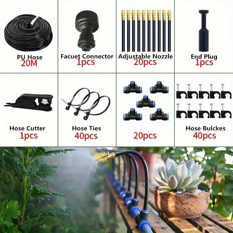Drip Irrigation Kit Automatic Watering System Garden Sprinkler Misting Atomization Hose 5m, 20m — image 16