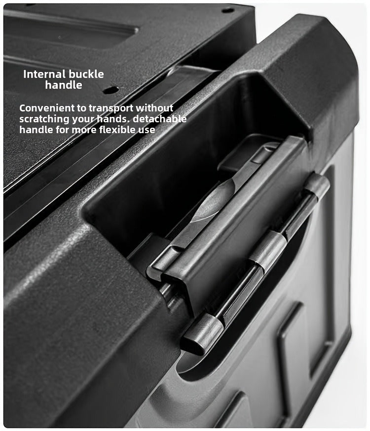 Folding Storage Box & Fishing Stool 2-in-1, Large Portable Organizer with Backrest for Car Trunk — image 16