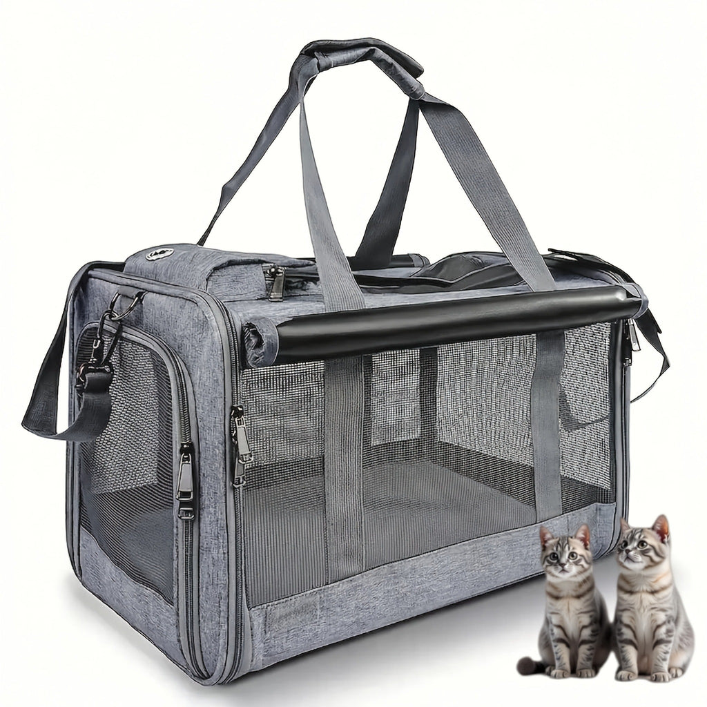 Soft-Sided Mesh-Panel Pet Carrier with Privacy Cover and Nine Color or Accessory Bundle Options — image 5
