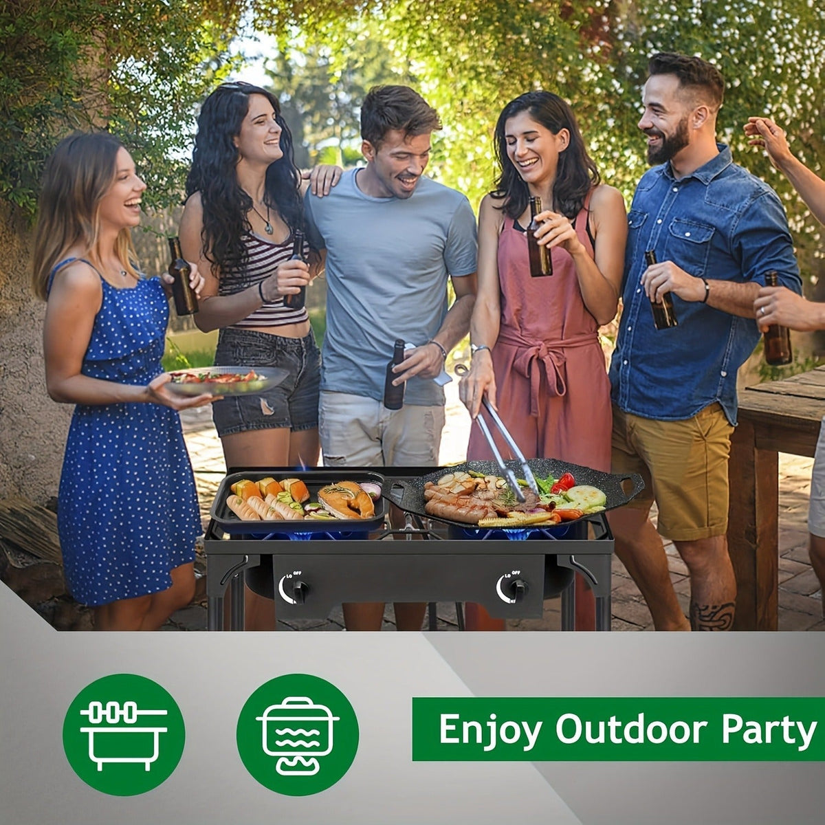 Outdoor Propane Burner Stand with One- or Three-Burner Layout, Removable Legs and 0–20 PSI Regulator Hose — image 16