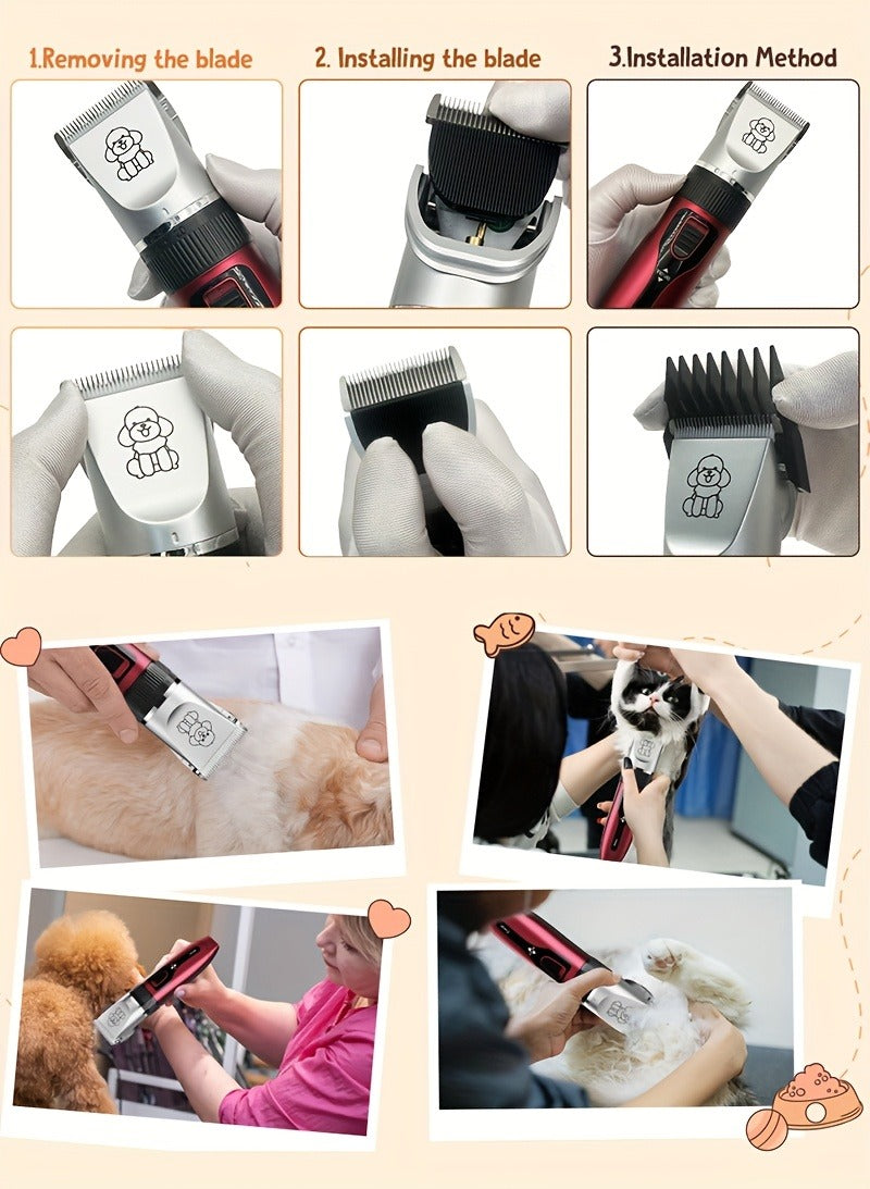 Pet Hair Clipper, USB-Rechargeable Cordless Trimmer with Adjustable Comb and Four Package Options — image 9