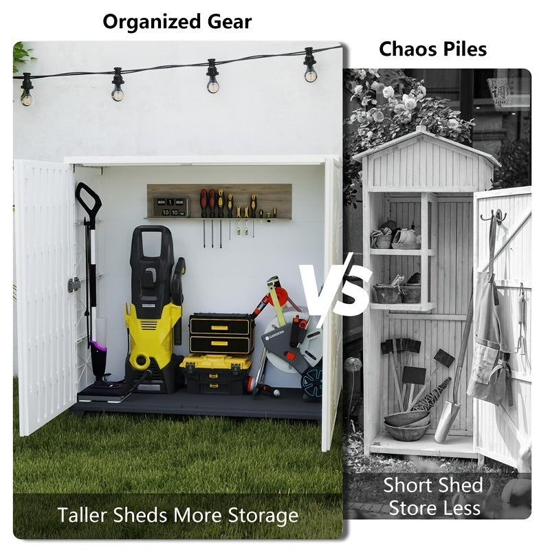 Outdoor Storage Cabinet with Doors & Metal Shelves, for Garden, Patio and Yard Use, with the Listed Configuration — image 14
