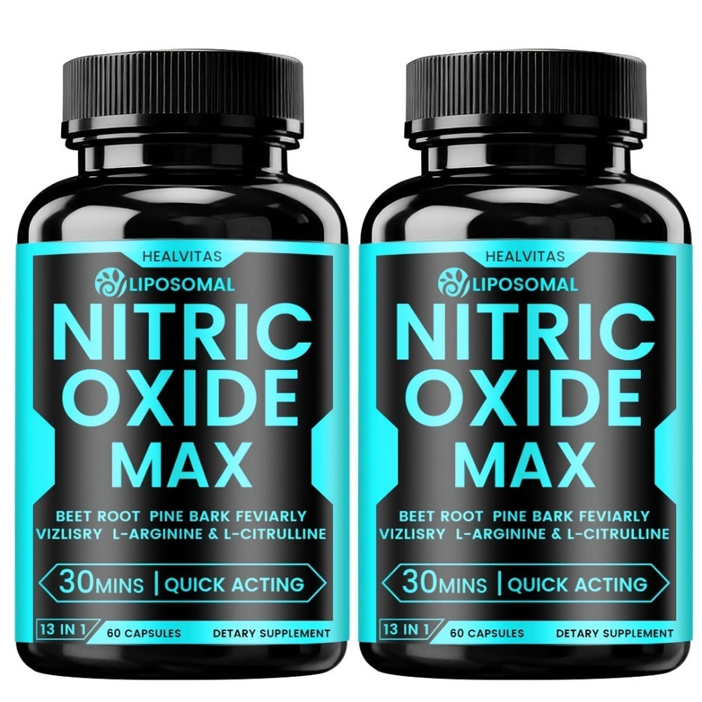 Dietary Supplement Capsules with HEALVITAS Label, L-Arginine, L-Citrulline, AAKG and 60 Count — image 4
