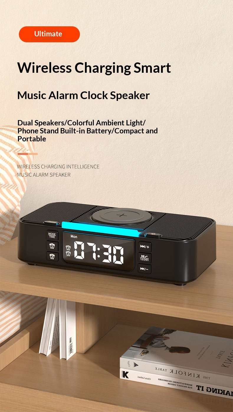 New Wireless Charging Ambient Night Light With Dual Bluetooth Speakers