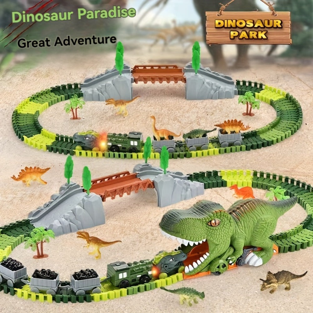 Electric Dinosaur Train Track Set 121pcs with the Listed Color, Size or Set Options for Everyday Use — image 1