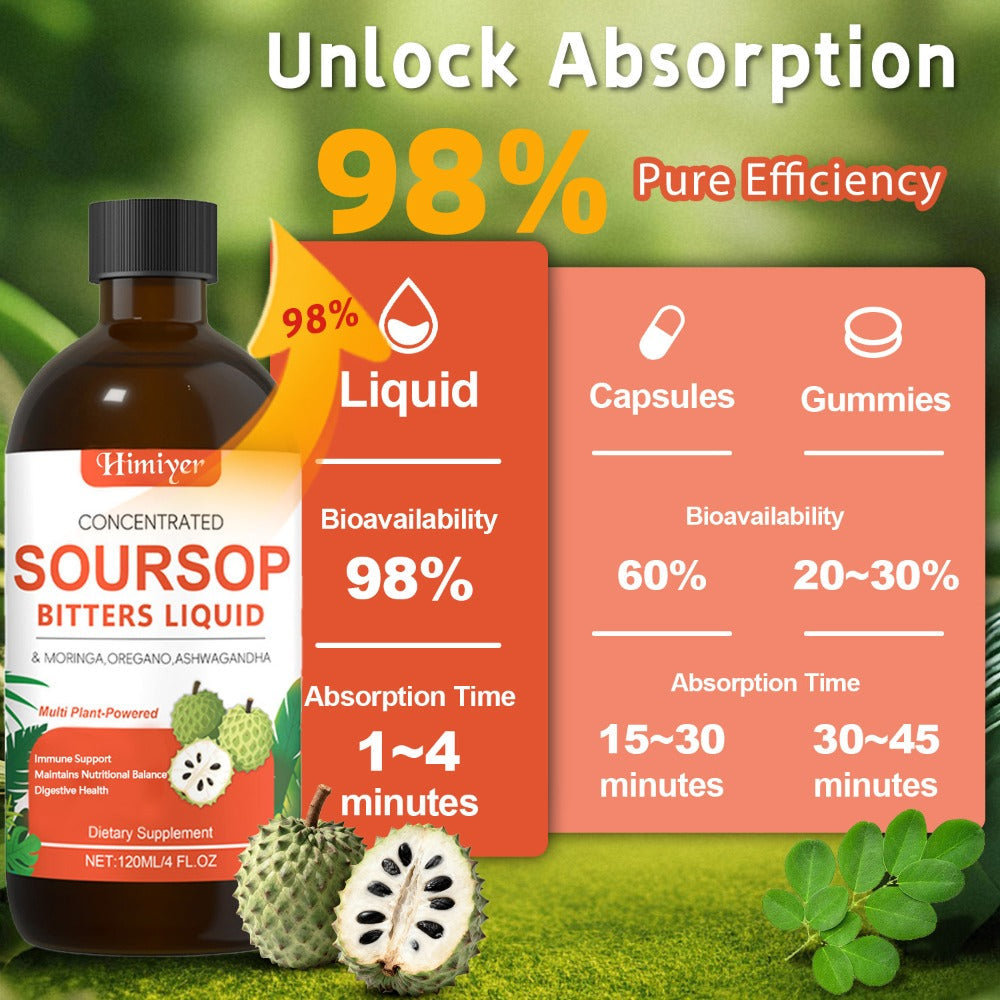 Soursop Bitters Liquid Herbal Supplement, Gut Health Support with Moringa, Oregano & Ashwagandha — image 5