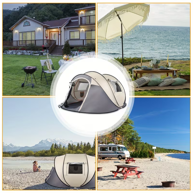 Camping Tent 5-8 Person Automatic Three-Pole Shelter, 110.24 x 82.68 x 47.24 Inches for Outdoor Camp Setup — image 8