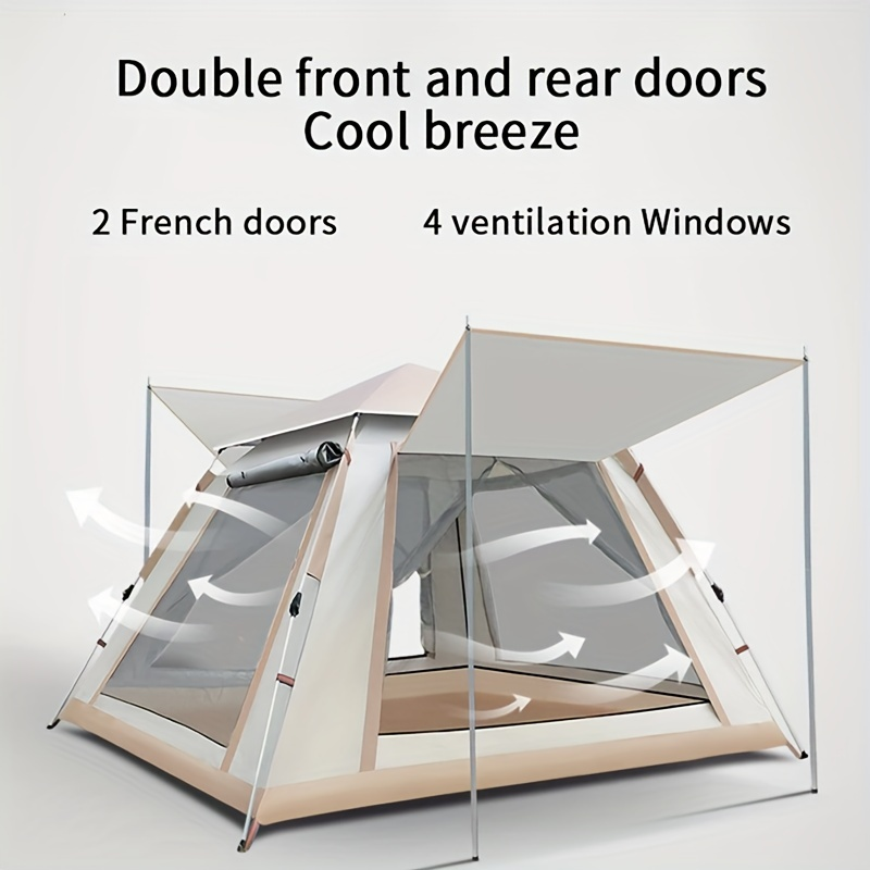Camping Tent 4-6 Person Automatic White Shelter with Four-Sided Ventilation and Zipper Entry — image 11