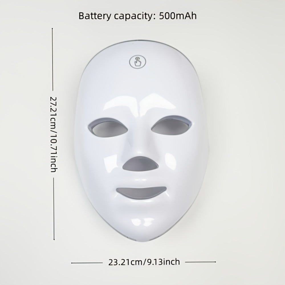LED Light Therapy Face Mask 7-Function Photon Skin Rejuvenation Device - Red Blue Green Light for Bath Time, Home Spa and Per