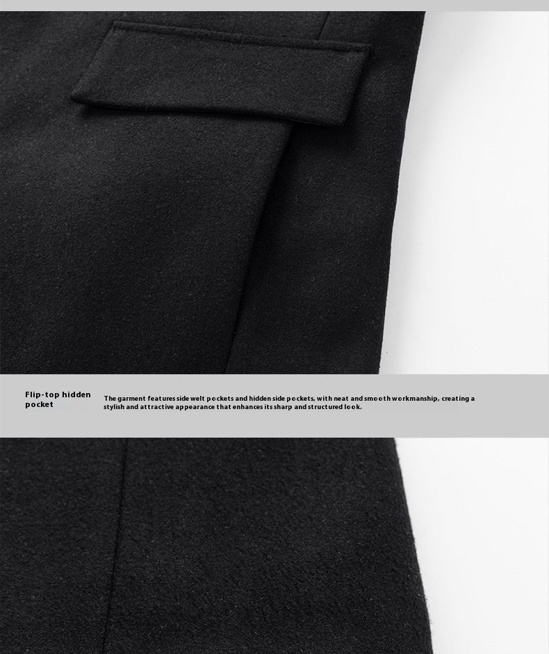 Lapel New Middle-aged Men Coat Woolen Coat