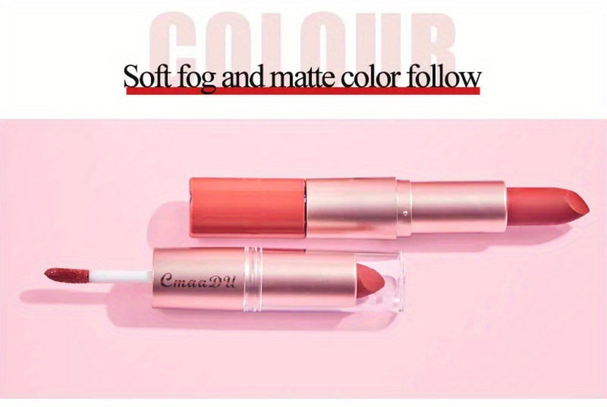 Dual-Ended Matte Lipstick & Lip Gloss Set 4pcs, 2-in-1 Velvety Lip Color, Non-Drying Comfortable Formula — image 14