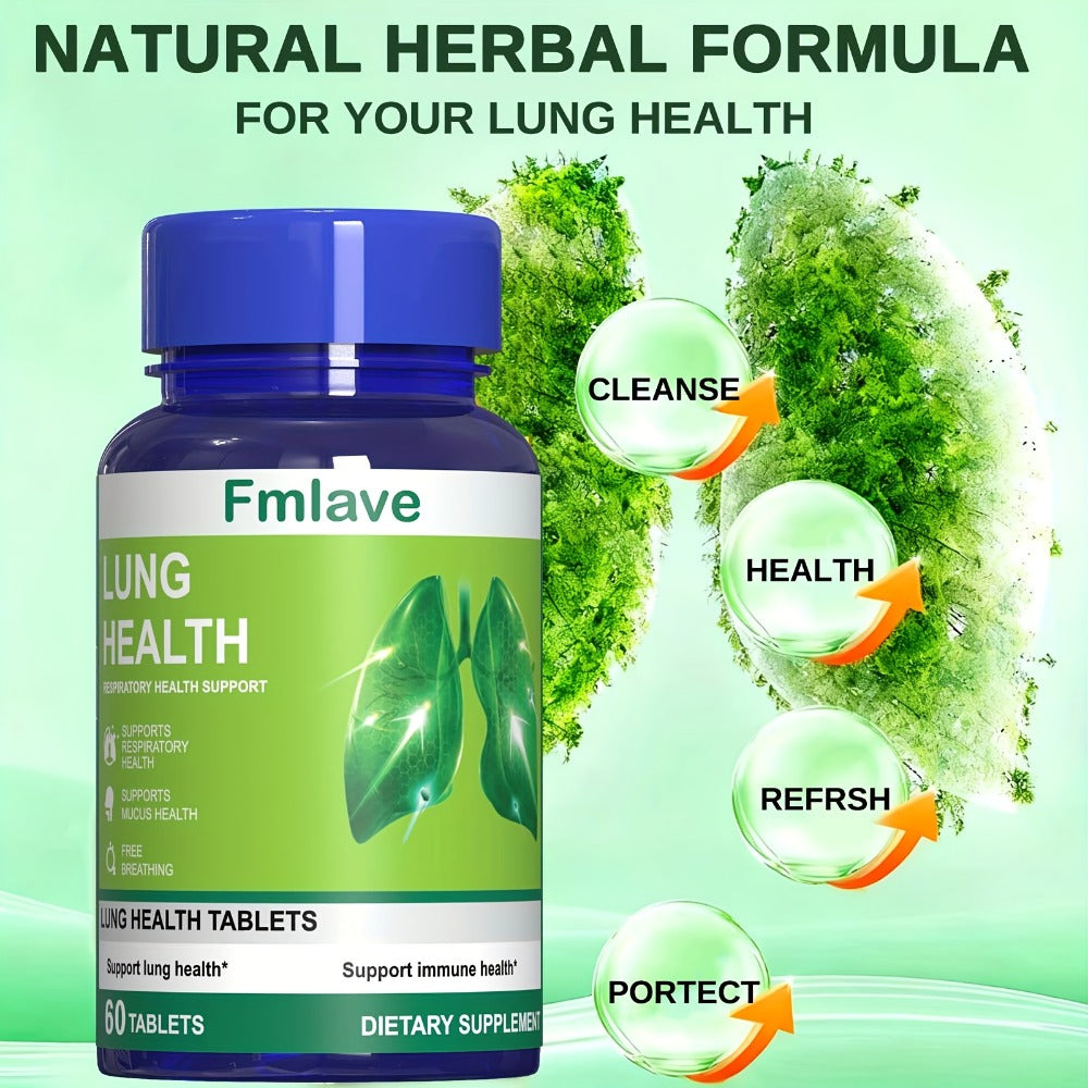 Herbal Lung Cleanse Supplement 60 Tablets, Respiratory Health Support, Breathing Comfort, Mucus Clearance & Immune Boost — im