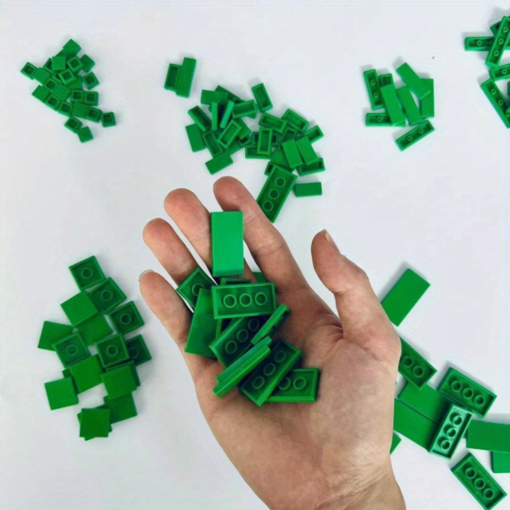 Bulk Flat Tile Building Blocks 150 Pcs – Smooth Thin Plate Bricks 1x1 1x2 1x6 LEGO Compatible MOC Accessories Kids Creative B