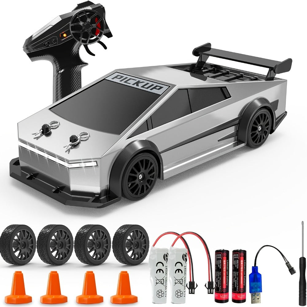 Remote Control Car, DeLorean-Style 1:24 4WD Drift Model with LED Lights, Racing Tires and Two Color Options — image 3