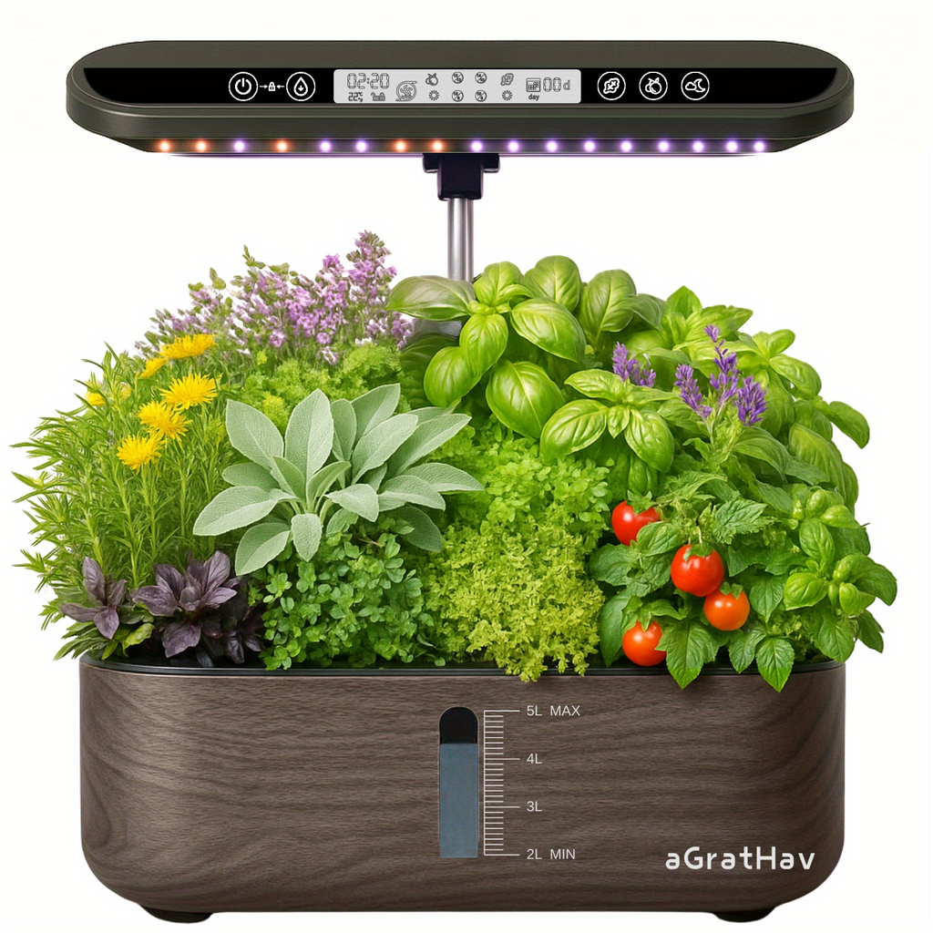Hydroponic Garden Kit 14-Pod with LED Grow Light – Smart Timer, Quiet Pump & 1.32 Gal Tank, 75-Piece Indoor Herb Garden Syste