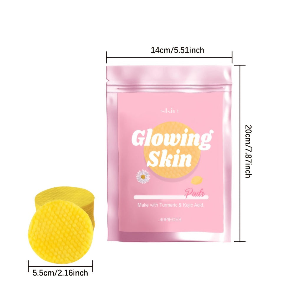 Turmeric Kojic Acid Facial Cleansing Pads Remover 40/80pcs, Exfoliating Toner Wipes for, All Skin Types — image 6