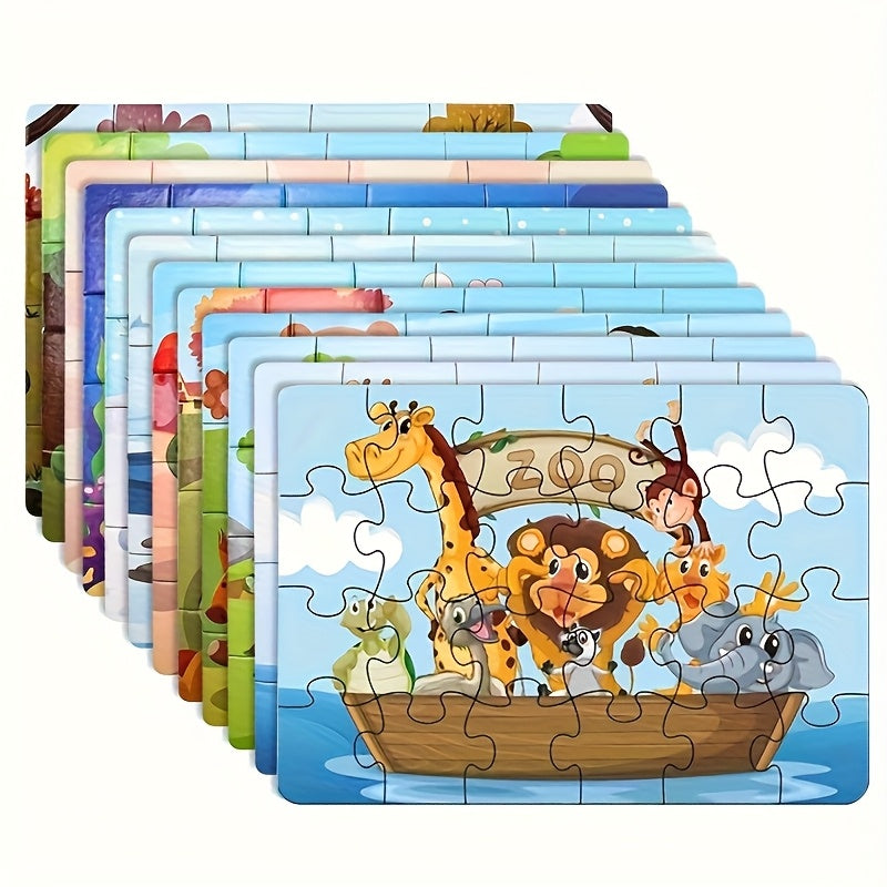 Kids Puzzle Set 12 Pack, Jigsaw Puzzles for Boys & Girls Ages 3+, 12 Different Themes Mixed Colors — image 7