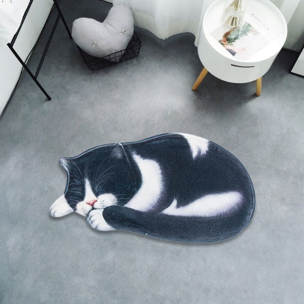 Cartoon cat floor mat bathroom bathroom kitchen absorbent anti-slip mat door mat foyer bedroom carpet without lint