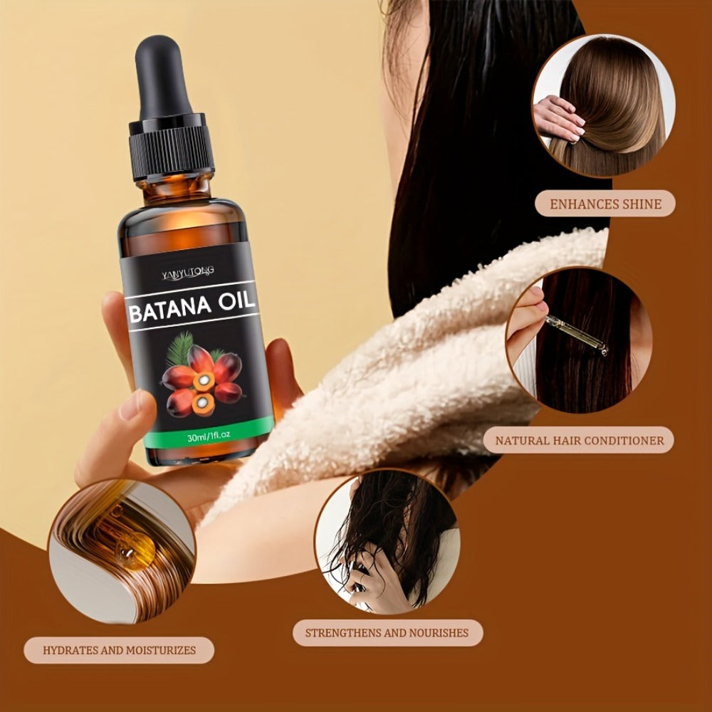 Batana Oil Hair Treatment Leave-In Essence 30ml – Plant Extract Deep Moisturizing Scalp Care, Lasting Fragrance, Frizz Contro